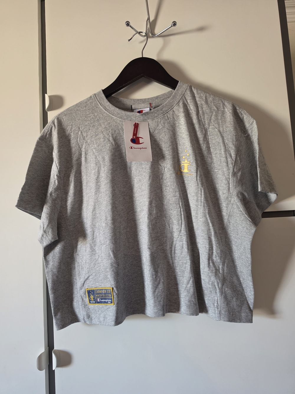Champion Kids' Grey Logo Short-Sleeve Tee